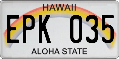 HI license plate EPK035