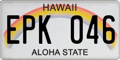 HI license plate EPK046