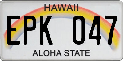 HI license plate EPK047