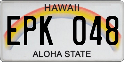 HI license plate EPK048