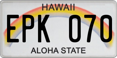 HI license plate EPK070