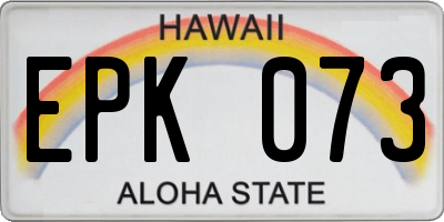 HI license plate EPK073