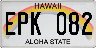 HI license plate EPK082