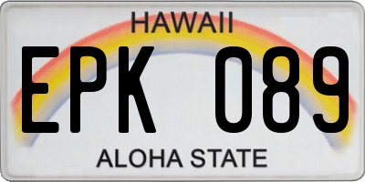 HI license plate EPK089