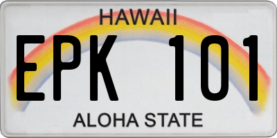 HI license plate EPK101