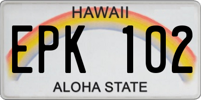 HI license plate EPK102