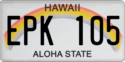 HI license plate EPK105
