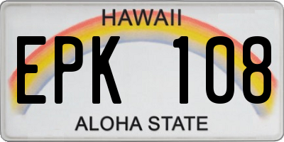 HI license plate EPK108