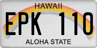 HI license plate EPK110