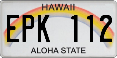HI license plate EPK112