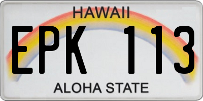 HI license plate EPK113