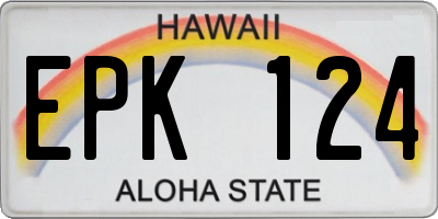 HI license plate EPK124