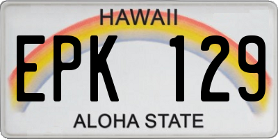HI license plate EPK129