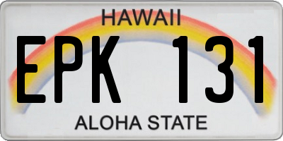 HI license plate EPK131