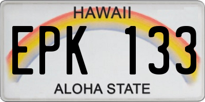 HI license plate EPK133