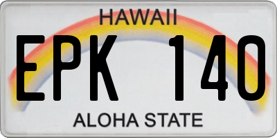 HI license plate EPK140