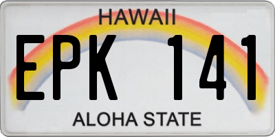HI license plate EPK141