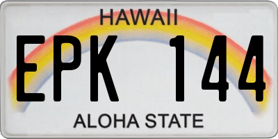 HI license plate EPK144