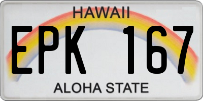 HI license plate EPK167