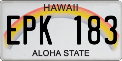 HI license plate EPK183
