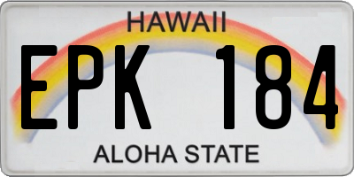 HI license plate EPK184