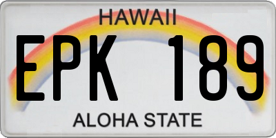 HI license plate EPK189
