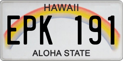HI license plate EPK191