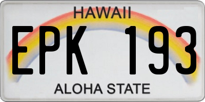 HI license plate EPK193