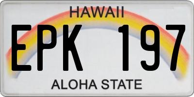 HI license plate EPK197