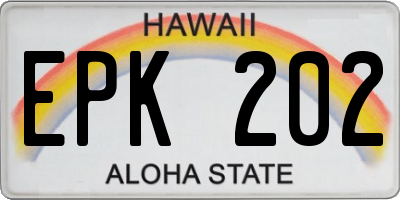HI license plate EPK202