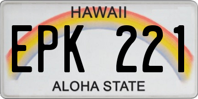 HI license plate EPK221