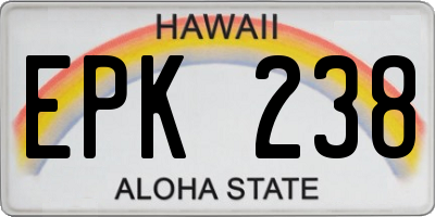 HI license plate EPK238