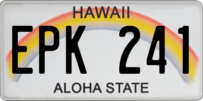 HI license plate EPK241