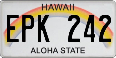 HI license plate EPK242