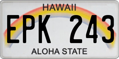 HI license plate EPK243