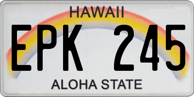 HI license plate EPK245