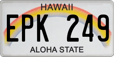 HI license plate EPK249