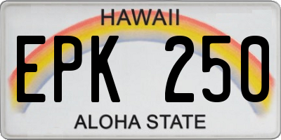 HI license plate EPK250