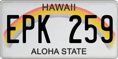HI license plate EPK259