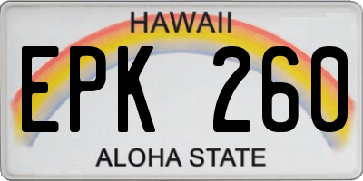 HI license plate EPK260