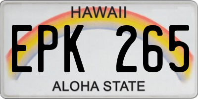 HI license plate EPK265