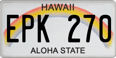 HI license plate EPK270