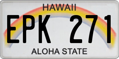 HI license plate EPK271