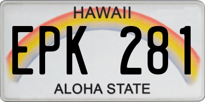 HI license plate EPK281