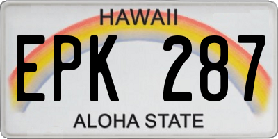 HI license plate EPK287