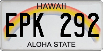HI license plate EPK292