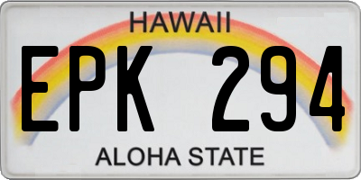 HI license plate EPK294