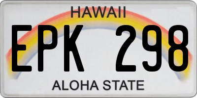 HI license plate EPK298