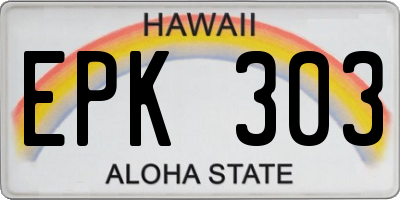 HI license plate EPK303