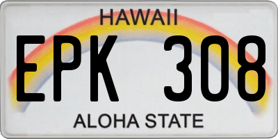 HI license plate EPK308